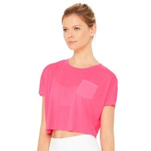 ALO Yoga Veil Short Sleeve Hot Pink